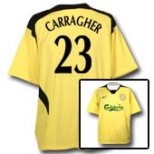 Liverpool FC Junior Away Shirt - 2004 - 2005 with Carragher 23 printing.