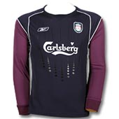 Liverpool FC Junior Goalkeepers Away Shirt - Navy/Plum/White.