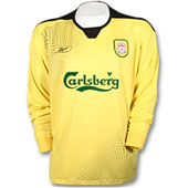 Liverpool FC Long Sleeve Away Shirt - 2004/05 with Finnan 3 printing.