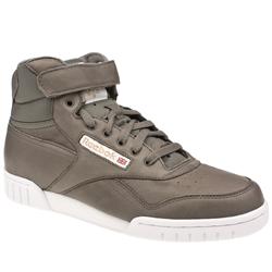 Male Reebok Ex-O-Fit Mid Clean Leather Upper Fashion Trainers in Grey
