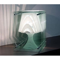 Reflex Glass Panelled Table Lamp White