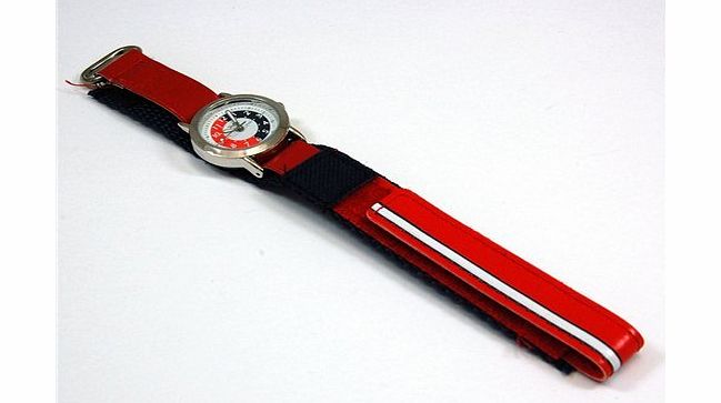 Reflex Time Teacher Blue and Red Stripe Velcro Strap Boys Watch 105033CC