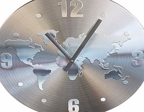 Relaxdays GmbH Wall Clock Aluminium Design World Map