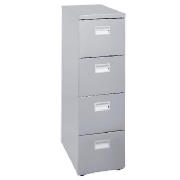 Reno 4 drawer Filing cabinet, Silver Effect