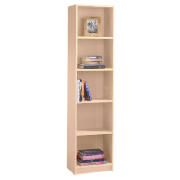 5 Shelf Bookcase 40cm, Maple effect