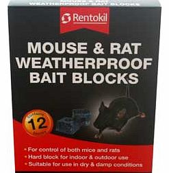 Weatherproof Mouse and Rat Bait Blocks