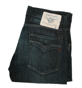 (Rhomby) Dark Denim Worker Style Jeans -