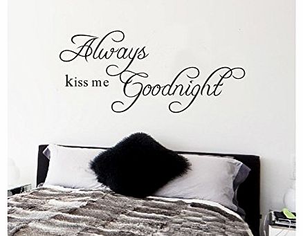  ``Always kiss me goodnight.``English Proverbs Wall Stickers Decor Living Room Wallpaper Bedroom Wall Stickers Decor(Medium)