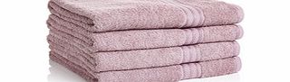 Four mauve Egyptian cotton bath sheets