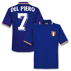 1982 Italy Home Retro Shirt + Del Piero 7
