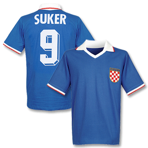 1990` Croatia Away Retro jersey + Suker No.9