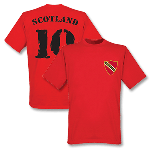 2006 Trinidad and Tobago T-Shirt - red + Scotland No.10