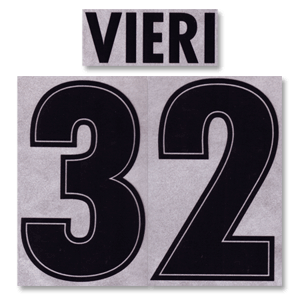 1998 Lazio Home Vieri 32 Flock Name and Number