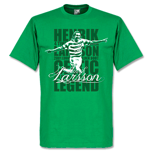 Henrik Larsson Celtic Legend T-shirt - Green