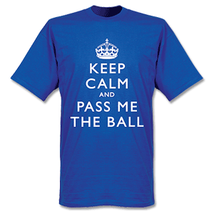 Keep Calm And Pass Me The Ball T-Shirt - Royal