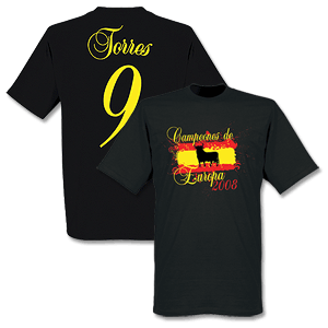 Spain European Champions Tee Torres 9 - Black Delivery end July