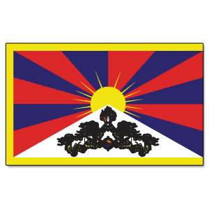 Tibet Flag Iron On Patch 30mm x 20mm