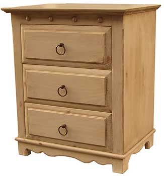 French Life 3 Drawer Bedside Chest