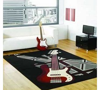 Boys Rock guitar rug, 120x160cm. Retro