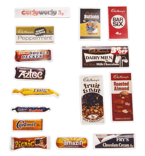 Retro Cadburys Chocolate Bar Magnet Set