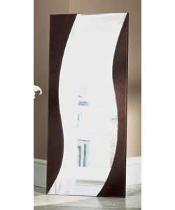 Retro Curvy Suede Effect Mirror