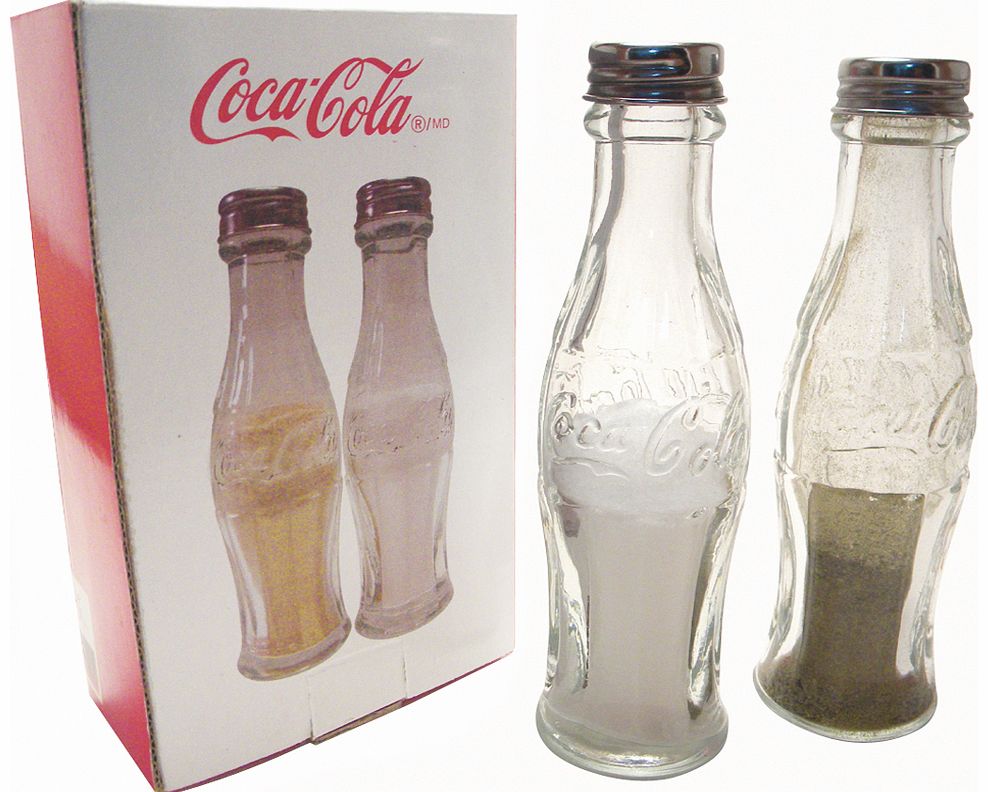 Glass Coca-Cola Bottle Salt And Pepper