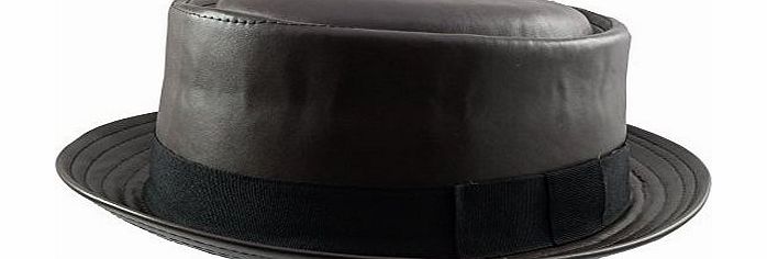 Revive Online Faux Leather Breaking Bad style Pork Pie Hat (S/M (57cm), Black)