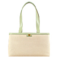 RG House of Florence Straw Canvas and Boar Leather Handbag