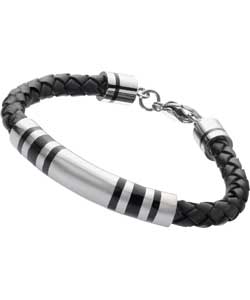 Rhona Sutton Mens Leather Plaited Bracelet