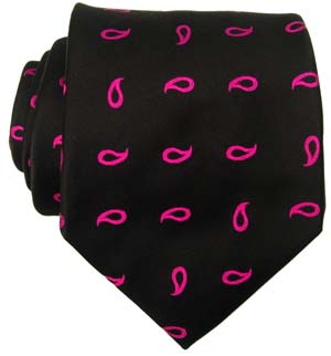 Pink Paisley Silk Tie by