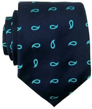 Turquoise Paisley Silk Tie by