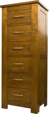 CHEST OF DRAWERS 6 DRAWER SLIM TALL