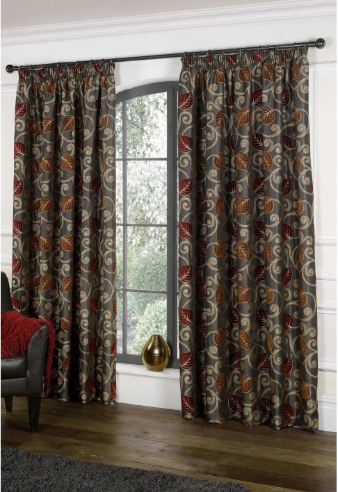 Claret Lined UK Made Curtains