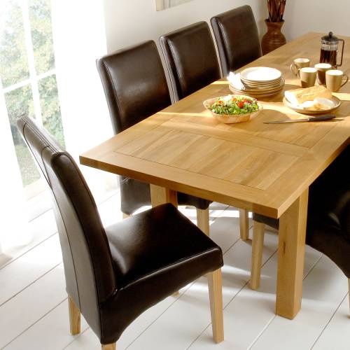 Oak Large Dining Set with 6 Chairs