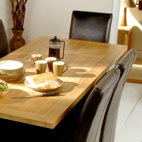 Oak Small Dining Set with 6 Chairs