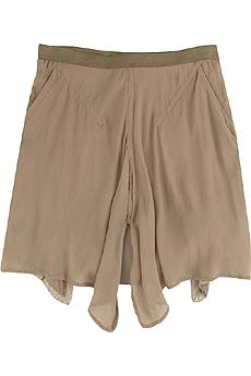 Rick Owens Asymmetrical layered silk mini skirt