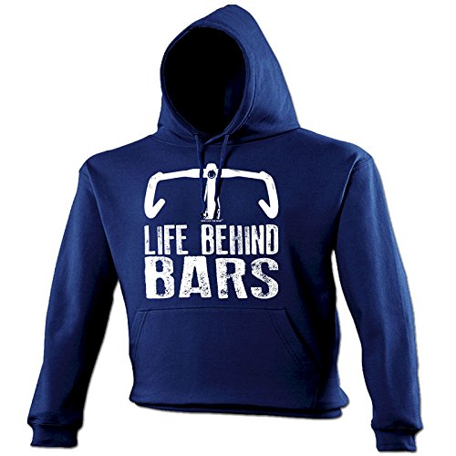 Ride Like The Wind LIFE BEHIND BARS - CYCLING - RIDE LIKE THE WIND (M - NAVY) NEW PREMIUM HOODIE - slogan funny clothin