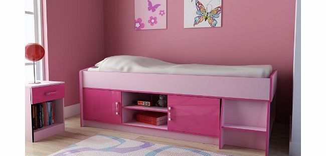Right Deals UK Ottawa Caspian Cabin Bed - Boys or Girls - Blue or Pink - 3ft Single (Pink)
