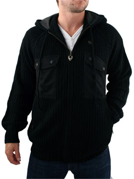 Black Guy Chunky Hooded Knit