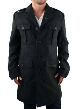 Charcoal Herringbone Parsonage Trench Coat