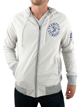 Ecru Marl Hornet Zip Thru Hood