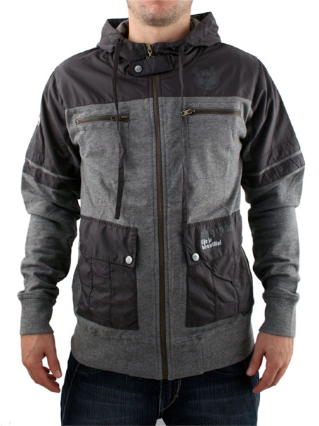 Grey Marl Skull Zip Thru Jacket