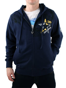 Navy Mantega Zip Hoodie