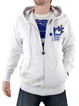 White Shinkawa Zip Hoodie