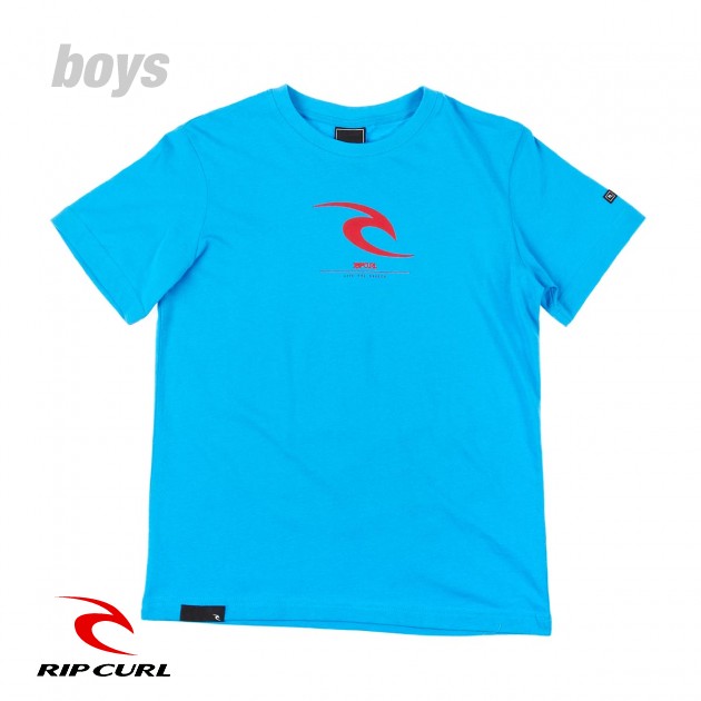 Boys Rip Curl Icon SS T-Shirt - Dresden Blue