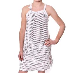 Girls Dots Voile Dress - Optical White