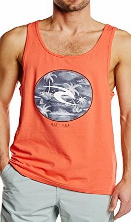 Rip Curl Men Brash Icon Tank Sleeveless Vest, Red (Hot Coral), XX-Large