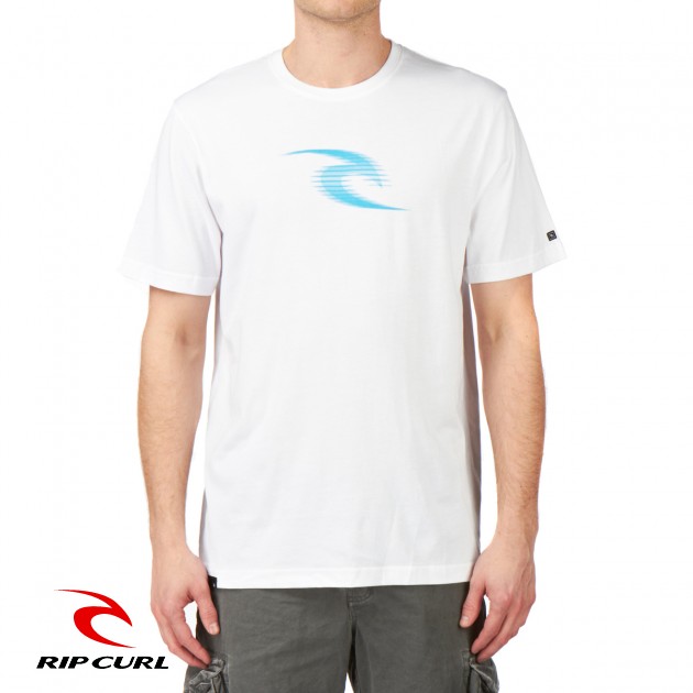 Mens Rip Curl Icon Sonar T-Shirt - Optical White