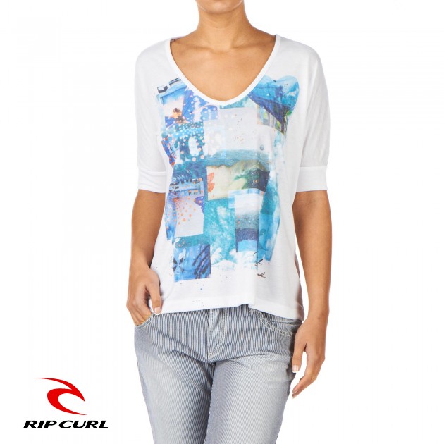 Womens Rip Curl Blue Artist T-Shirt - Optical