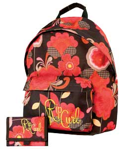 ripcurl Floral Dome Backpack and Wallet